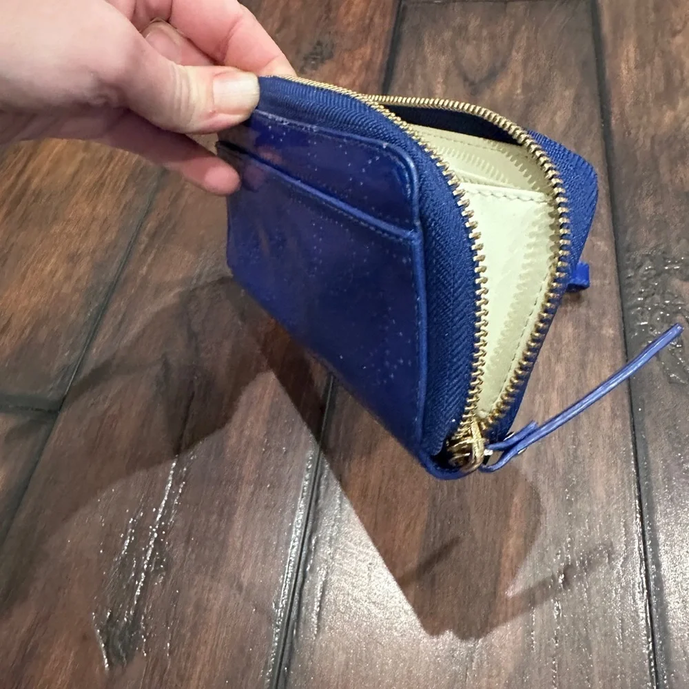 Kate Spade Royal blue Patent Leather Zip Around Zip Up Wallet Wristlet - Picture 5 of 6